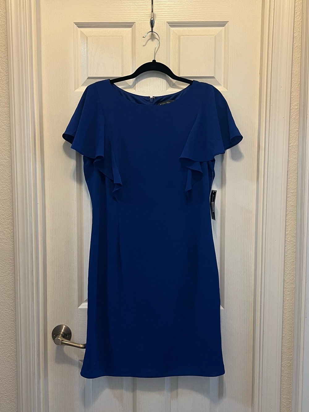Jessica Howard Royal Blue Flutter-Sleeve Sheath Dress